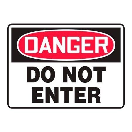Accuform Danger Sign, Do Not Enter, 14inW x 10inH, Aluminum MADM139VA
